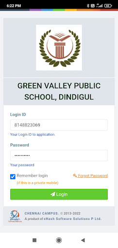 Android application Green Valley Public School screenshort