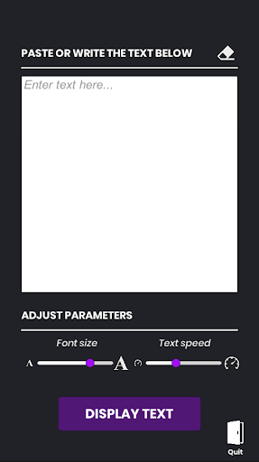 Android application PromptPro: Text autoscrolling screenshort