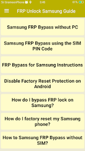 FRP Unlock Samsung Guide