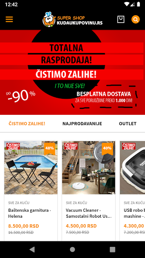 Android application Kudaukupovinu screenshort