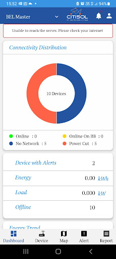 Android application BEL CitiSol Smart Lighting screenshort
