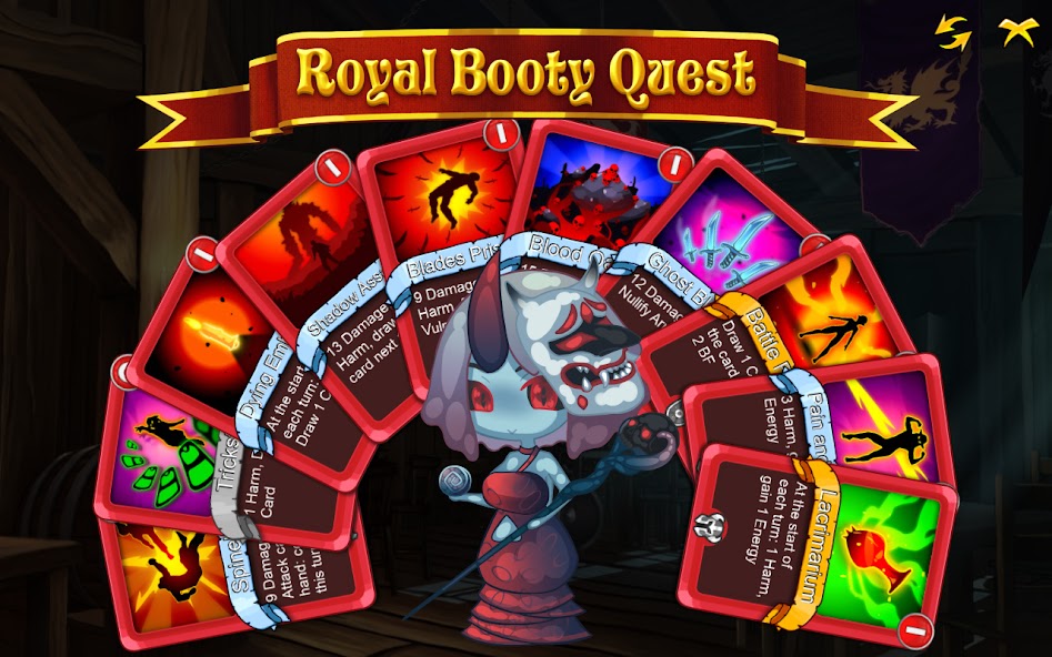 Royal Booty Quest: Card Roguelike 1.000 APK + Mod (Unlimited money) untuk android