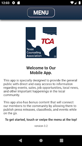 Android application TCA Mobile App screenshort