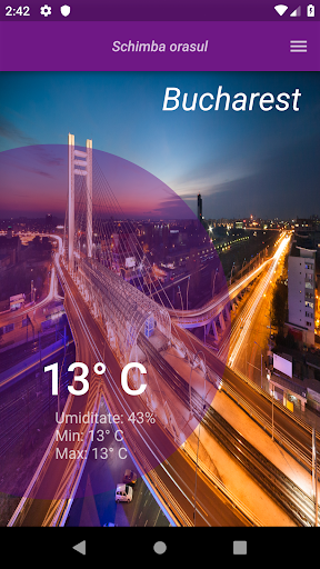 Android application Vremea screenshort