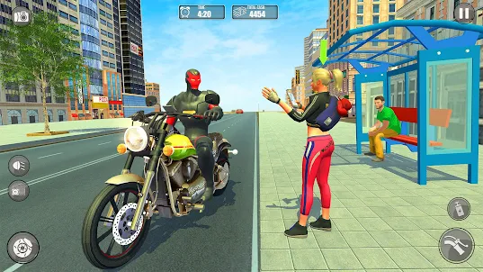 Superhero Bike Taxi Ride Games