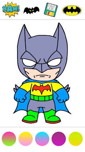 Glitter Superhero Coloring Screen 3