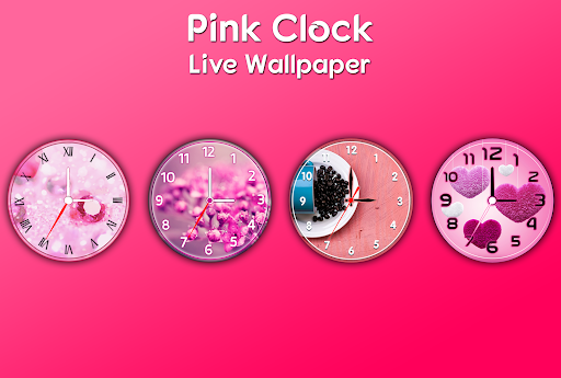 Android application Pink Clock Live Wallpaper screenshort