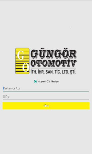 Android application Güngör Otomotiv B2B screenshort