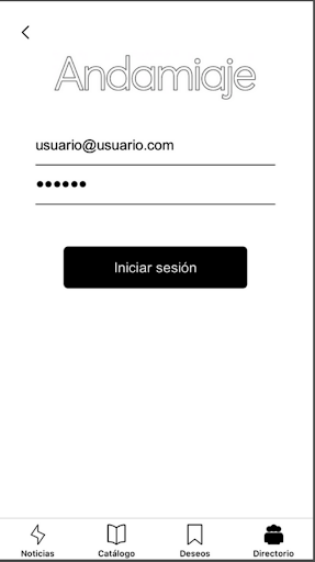 Android application Andamiaje screenshort