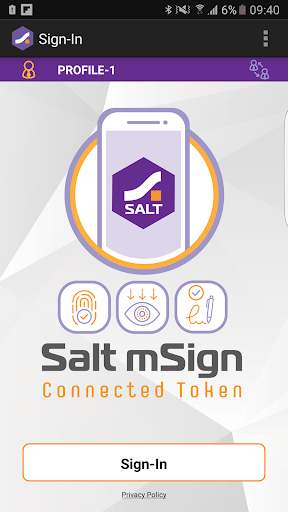 Android application Salt mSign screenshort