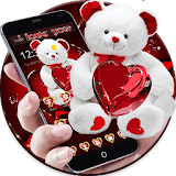 Red Love Cute Teddy Bear Theme icon