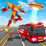 Cover Image of ダウンロード Flying Bus Robot Hero Transform War: Robot Games 1.0.3 APK