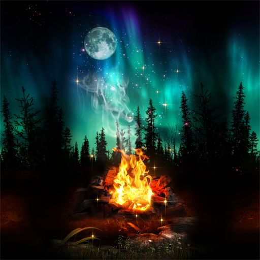 Aurora Night Camping-Wallpaper