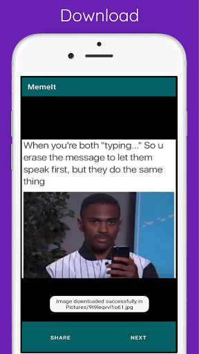 MemeIt - Swipe. Save. Share. screenshot 4