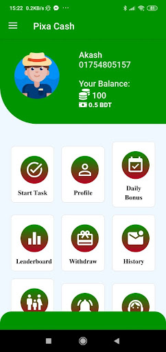 Android application Pixa Cash screenshort