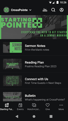 Android application CrossPointe Church screenshort