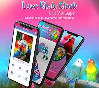 Love Bird Clock Live Wallpaper