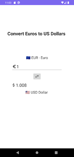 USD to EUR - Simple Calculator Screen 2