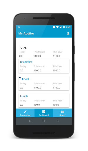 My Auditor - Cash Book Screen 2