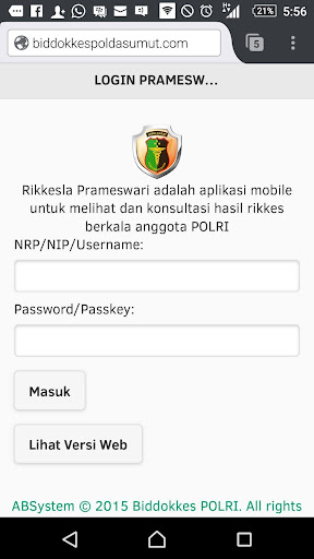Android application Rikkesla Polda Sumut screenshort