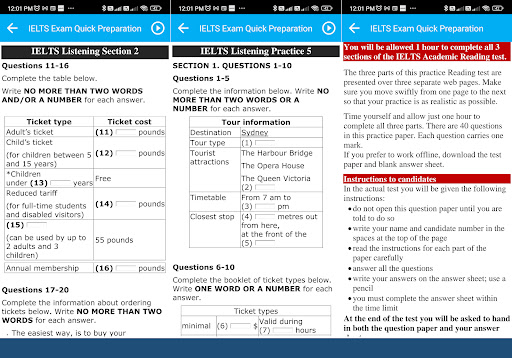 IELTS Exam Quick Preparation Screenshot