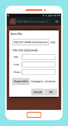 Screenshot of OGG MP3 AAC Audio Converter