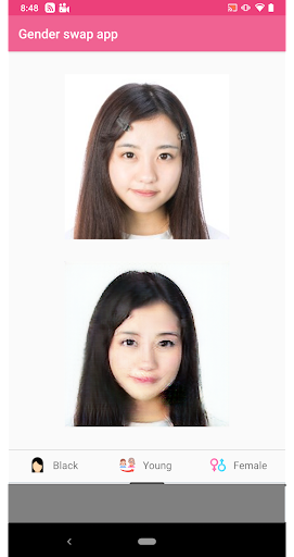 Gender swap for photo App Screen 2