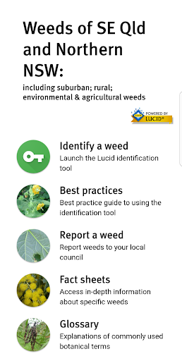 Android application Weeds of South East QLD and No screenshort