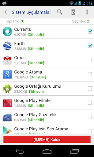 Uygulama önizlemesi