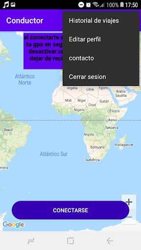 Android application conexioness driver screenshort