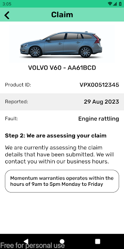 Momentum Warranties Screen 3