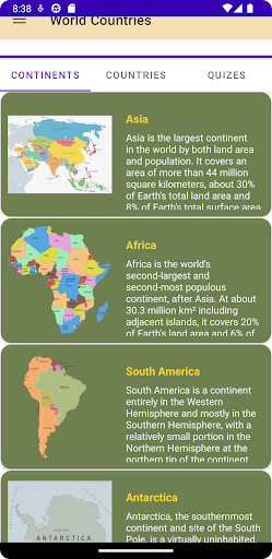 Android application World Countries Quiz App screenshort
