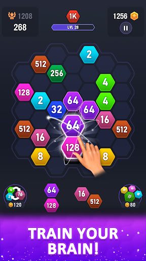 Android application Hexa Number : 2048 Puzzle Game screenshort