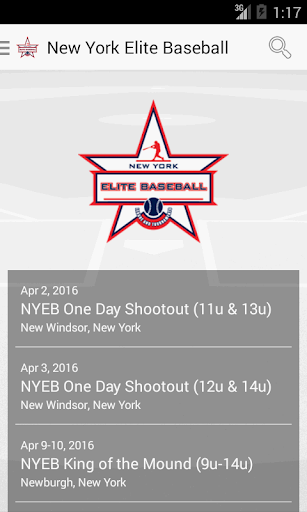 Android application New York Elite Baseball screenshort