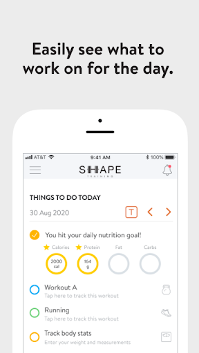 Android application SHAPE Training Gym screenshort