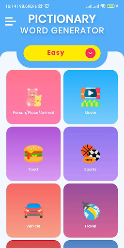 Pictionary Word Generator Screen 2