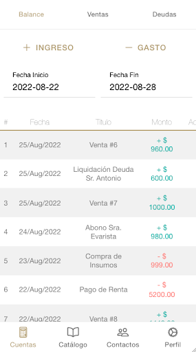Android application Olympyc - Negocio screenshort