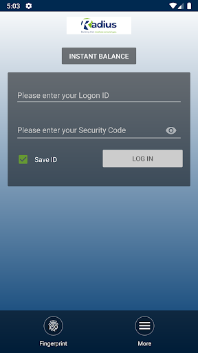 Radius Federal Credit Union Screen 2
