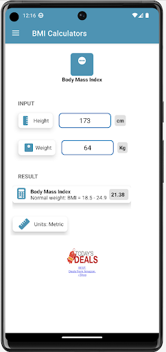 Health fitness Calculator Screen 3