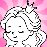 Princess coloring pages book icon