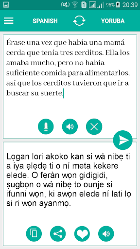 Android application Yoruba Spanish Translator screenshort