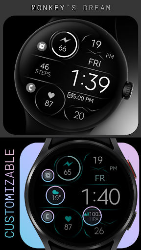 Android application Digital Black v3 watch face screenshort