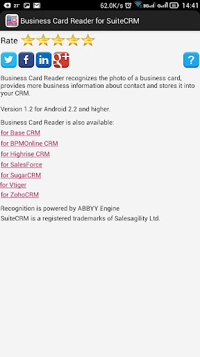 Business Card Reader for Suite