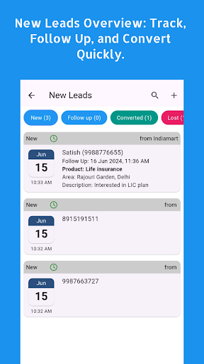 InstaPitch™ - Leads CRM Screen 2