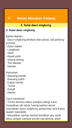 Kumpulan Resep Masakan Padang Screen 3