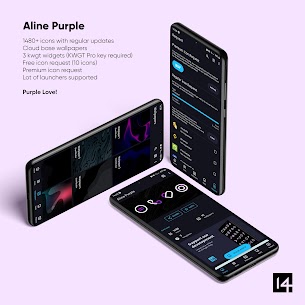 Aline Purple icon pack Pro Paid Apk – linear purple icons 2