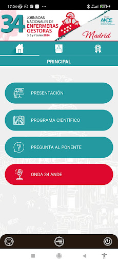 Android application ANDE Congresos screenshort