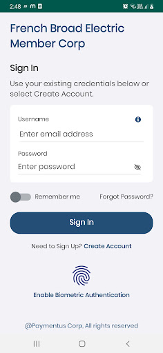 FBEMC Mobile App Screen 2