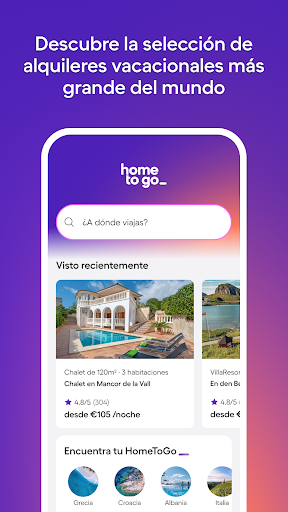 Alquiler vacacional - HomeToGo screenshot 1