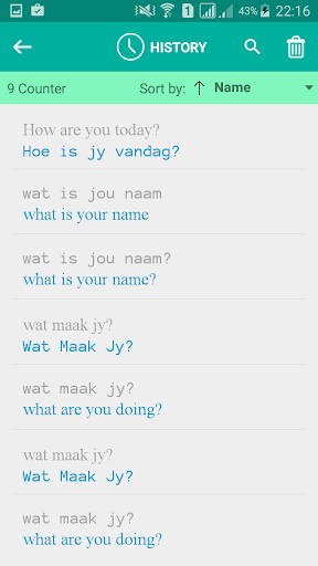 Afrikaans English Translator Screen 3